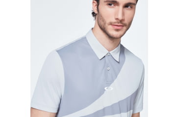 Image of Oakley Geometric Swing Polo - Mens, Fog Grey, Extra Small, FOA400126-27G-XS