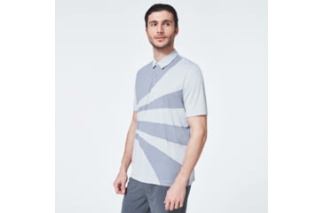 Image of Oakley Geometric Swing Polo - Mens, Fog Grey, Extra Small, FOA400126-27G-XS