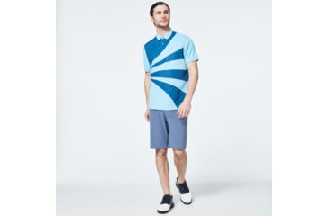 Image of Oakley Geometric Swing Polo - Mens, Interstellar Blue, Extra Small, FOA400126-6TR-XS