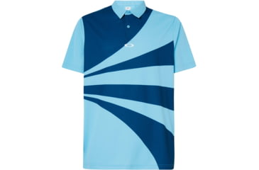 Image of Oakley Geometric Swing Polo - Mens, Interstellar Blue, Extra Small, FOA400126-6TR-XS
