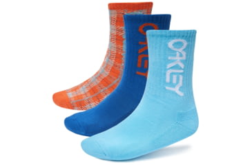 Image of Oakley Golf Socks Tnp, 3 Pieces - Mens, Bright Azur, Large/Extra Large, 93354-6BB-L/XL