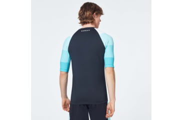 Image of Oakley Grad Stripes Short Sleeve Rashguard T-Shirt - Mens, Blackout, Small, FOA400102-02E-S