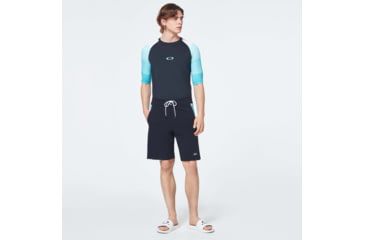 Image of Oakley Grad Stripes Short Sleeve Rashguard T-Shirt - Mens, Blackout, Small, FOA400102-02E-S