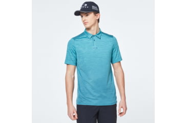Image of Oakley Gradient Gravity Polo 2.0 - Mens, Wave Blue Hthr, Large, FOA400215-98E-L