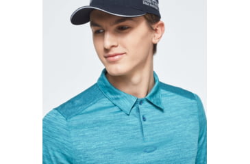 Image of Oakley Gradient Gravity Polo 2.0 - Mens, Wave Blue Hthr, Large, FOA400215-98E-L