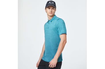 Image of Oakley Gradient Gravity Polo 2.0 - Mens, Wave Blue Hthr, Large, FOA400215-98E-L
