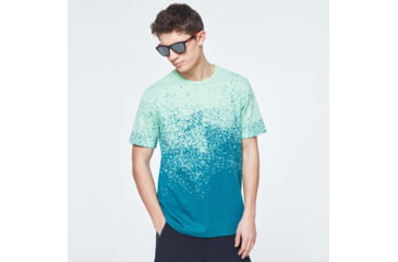 Image of Oakley Gradient Spray Short Sleeve Tee - Mens, Gradient Green Print, Large, FOA400062-93N-L