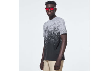 Image of Oakley Gradient Spray Short Sleeve Tee - Mens, Gradient Grey Print, Extra Large, FOA400062-95G-XL