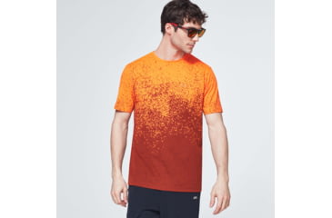 Image of Oakley Gradient Spray Short Sleeve Tee - Mens, Gradient Orange Print, Extra Large, FOA400062-99T-XL