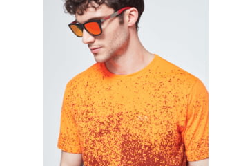 Image of Oakley Gradient Spray Short Sleeve Tee - Mens, Gradient Orange Print, Extra Large, FOA400062-99T-XL