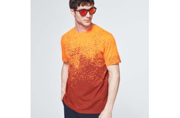 Image of Oakley Gradient Spray Short Sleeve Tee - Mens, Gradient Orange Print, Extra Large, FOA400062-99T-XL