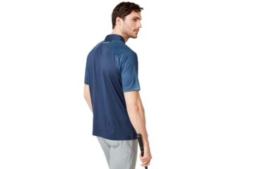 Image of Oakley Graphic Logo Sleeves Polo - Mens, Foggy Blue, Medium, 434433-6FB-M