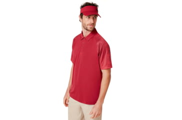 Image of Oakley Graphic Logo Sleeves Polo - Mens, Raspberry, Extra Large, 434433-45A-XL