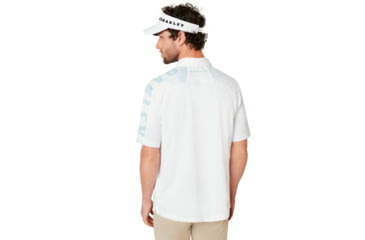 Image of Oakley Graphic Logo Sleeves Polo - Mens, White, Large, 434433-100-L