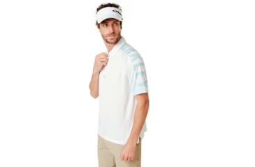 Image of Oakley Graphic Logo Sleeves Polo - Mens, White, Large, 434433-100-L