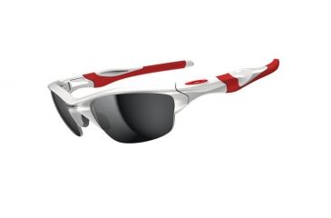 Image of Oakley Half Jacket 2.0 Mens Sunglasses Polished White Frame, Black Iridium Lens OO9144-17