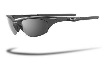 Image of Oakley Half Jacket Jet Black Frame w/ Black Iridium Polarized Lenses Sunglasses 12-800