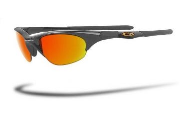 Image of Oakley Half Jacket Jet Black Frame w/ Fire Lenses Sunglasses 03-613