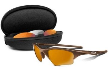Image of Oakley Half Jacket XLJ Array Matte Rootbeer Frame w/ Bronze, G20, Persimmon Lenses Sunglasses 03-662