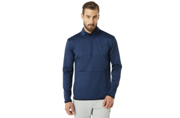 Image of Oakley Half Zip Golf Fleece - Mens, Dark Blue Med Htr, Large, 461662-6E2-L