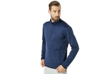 Image of Oakley Half Zip Golf Fleece - Mens, Dark Blue Med Htr, Large, 461662-6E2-L