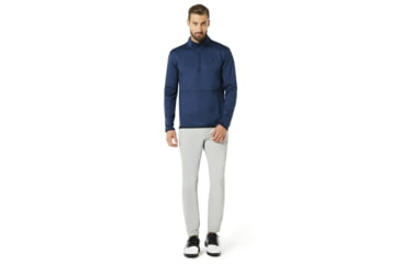 Image of Oakley Half Zip Golf Fleece - Mens, Dark Blue Med Htr, Large, 461662-6E2-L