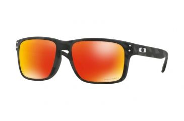 Image of Oakley Holbrook A OO9244 Single Vision Prescription Sunglasses, 56mm, Black/Camo, OO9244-924432-56-SV