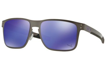 Image of Oakley HOLBROOK METAL OO4123 Progressive Prescription Sunglasses, 55mm, Gunmetal, OO4123-412319-55-PRO