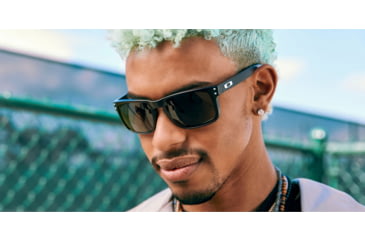 Image of Oakley Holbrook Progressive Rx Sun Glasses OO9102-9102E8-55 - Lens Diameter 55 mm, Frame Color Matte Black