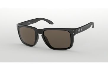 Image of Oakley HOLBROOK XL OO9417 Sunglasses 941701-59 - Matte Black Frame, Warm Grey Lenses