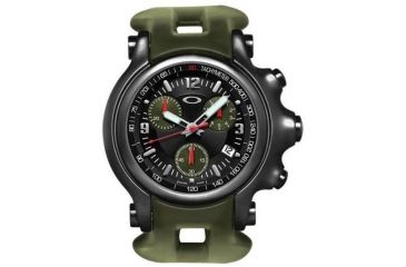 Image of Oakley Holeshot Quartz Watch, 10th Mountain Dial and Olive Rubber Strap w/ Honed Case 10-281