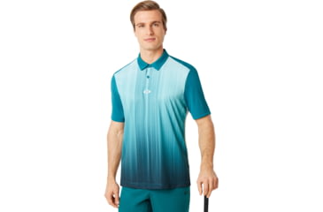 Image of Oakley Infinity Line Golf Polo Short Sleeve Crs - Mens, Petrol, 3XL, 434309CRS-9PE-XXXL