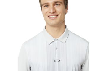Image of Oakley Infinity Line Golf Polo Short Sleeve - Mens, Light Grey, Small 434309-202-S