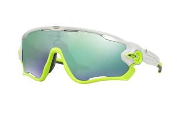 Image of Oakley JAWBREAKER OO9290 Sunglasses 929003-31 - Polished White Frame, Jade Iridium Lenses