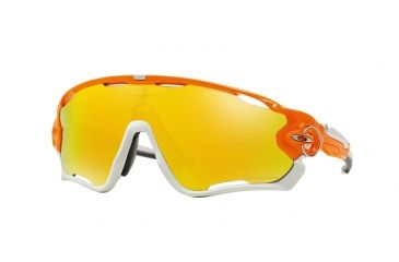Image of Oakley JAWBREAKER OO9290 Sunglasses 929009-31 - Atomic Orange Frame, Fire Iridium Polarized Lenses