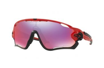 Image of Oakley Jawbreaker OO9290 Sunglasses 929024-31 - Redline Frame, Prizm Road Lenses