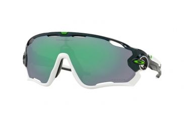 Image of Oakley Jawbreaker OO9290 Sunglasses 929036-31 - Metallic Green Frame, Prizm Jade Lenses