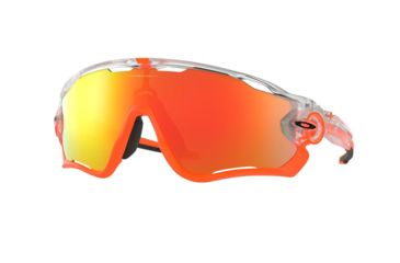 Image of Oakley Jawbreaker OO9290 Sunglasses 929037-31 - Matte Clear Frame, Fire Iridium Lenses