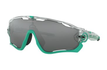 Image of Oakley Jawbreaker OO9290 Sunglasses 929038-31 - Matte Clear Frame, Prizm Black Lenses