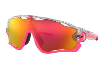Image of Oakley Jawbreaker OO9290 Sunglasses 929039-31 - Matte Clear Frame, Prizm Ruby Lenses