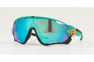 Image of Oakley Jawbreaker OO9290 Sunglasses 929041-31 - Splatter Celeste Frame, Prizm Sapphire Lenses