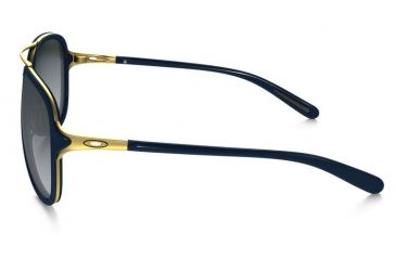 Image of Oakley Kickback Sunglasses Satin Gold/Navy Frame, Black Grey Gradient Lens-OO4102-03