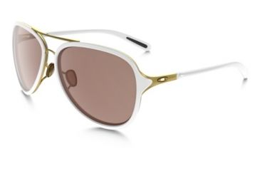 Image of Oakley Kickback Sunglasses Satin Gold/White Frame, VR28 Black Iridium Lens-OO4102-06