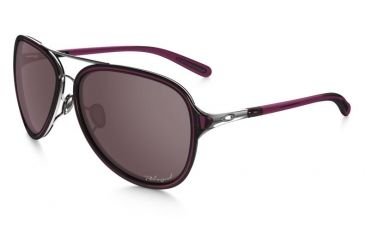Image of Oakley Kickback Sunglasses Satin Black Ice/Crystal Raspberry Frame, OO Grey Polarized Lens-OO4102-05