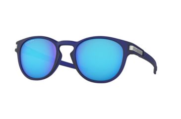 Image of Oakley Latch A OO9349 Progressive Prescription Sunglasses, 53mm, Grid Matte Translucent Blue, OO9349-934925-53-PRO