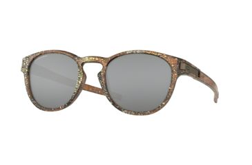 Image of Oakley Latch A OO9349 Progressive Prescription Sunglasses, 53mm, Splatter Dark Amber, OO9349-934931-53-PRO