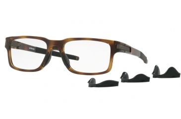 Image of Oakley LATCH EX OX8115 Progressive Prescription Eyeglasses 811506-52 - Polished Brown Tortoise Frame, Clear Lenses