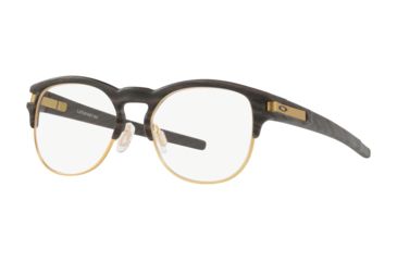 Image of Oakley LATCH KEY RX OX8134 Prescription Eyeglasses 813405-50 - Woodgrain Frame, Clear Lenses