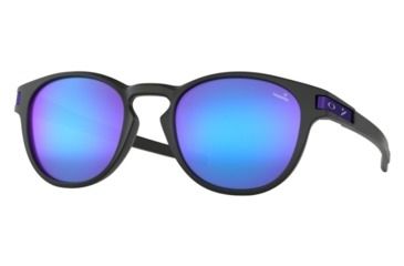 Image of Oakley Latch OO9265 Sunglasses 926539-53 - Matte Black Frame, Violet Iridium Lenses