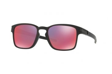 Image of Oakley LATCH SQ OO9353 Sunglasses 935303-52 - Matte Black Frame, Torch Iridium Lenses